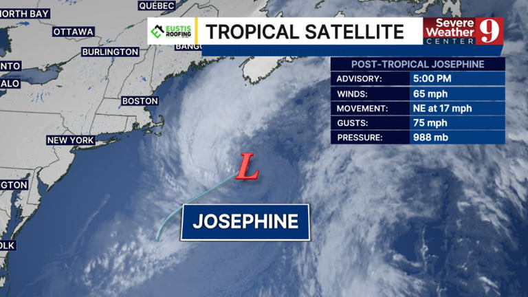 Josephine becomes a post-tropical system in North Atlantic