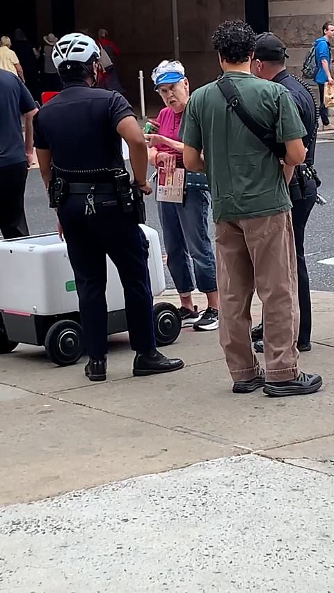 Former professor arrested after blocking delivery robot