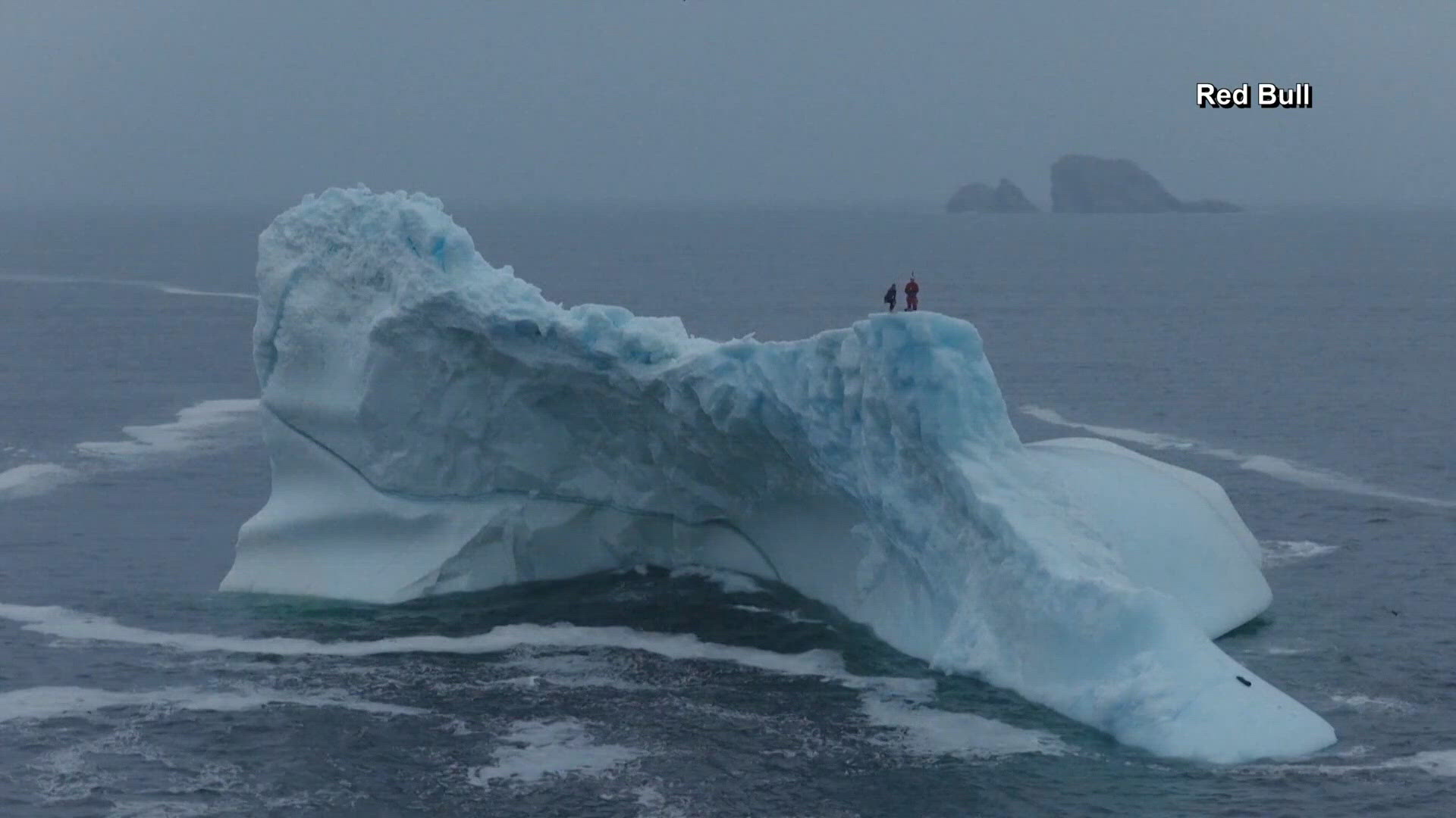 Woman makes historic iceberg dive