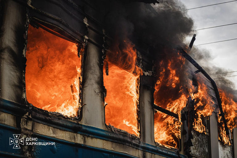 Russian drone strikes passenger train in Ukraine's Kharkiv region