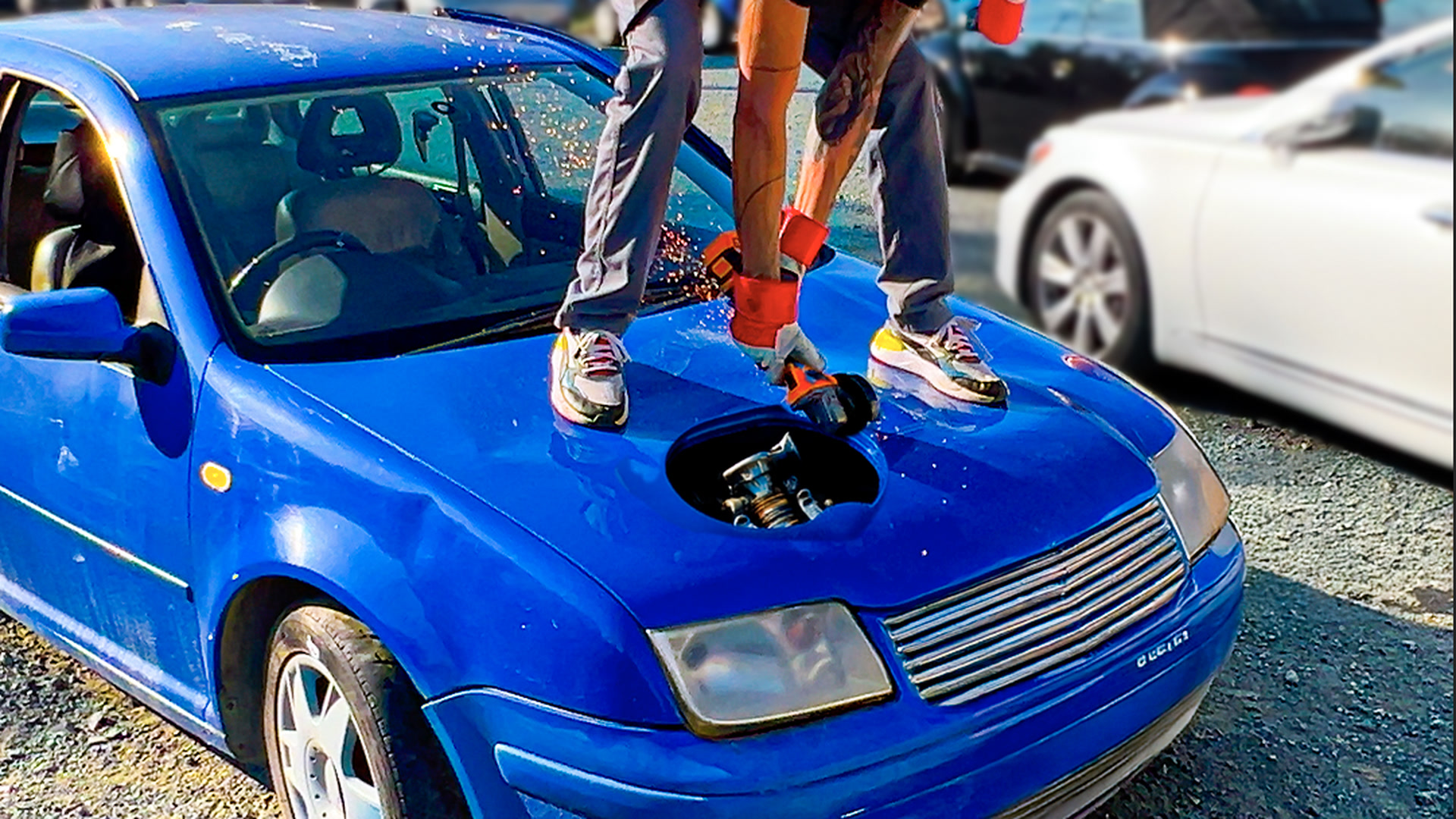Car-powered coffee maker. That's a wild DIY