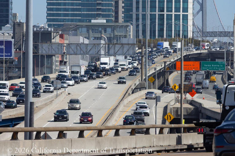 Westbound I-80 in San Francisco near the Bay Bridge to close this weekend