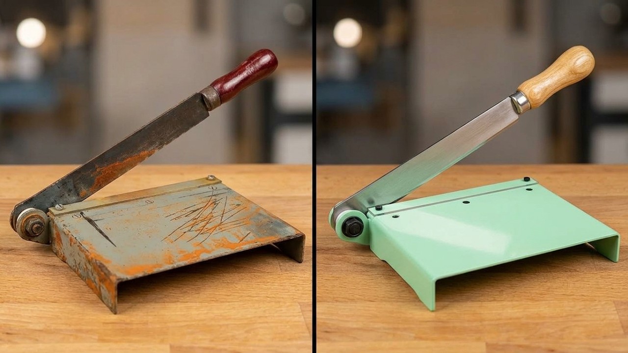 German photo guillotine restoration - laser cleaning