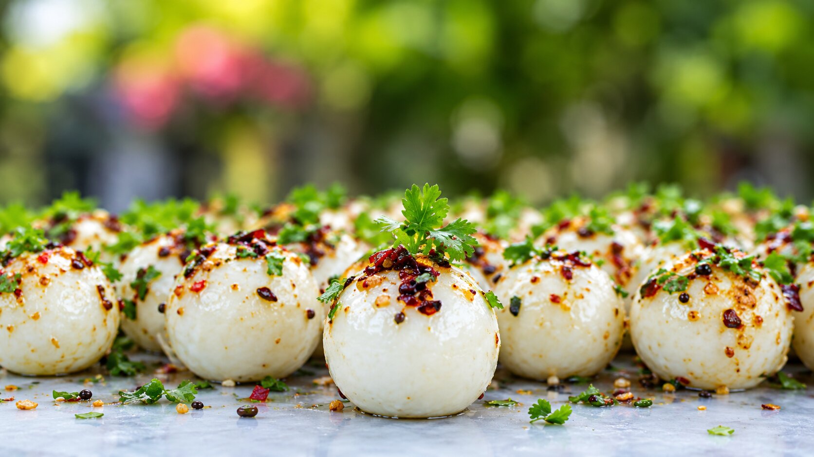 Burmese street food egg bejo masala recipe cooked in village