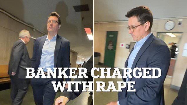 Banker Mark Harris leaving charged with raping a woman