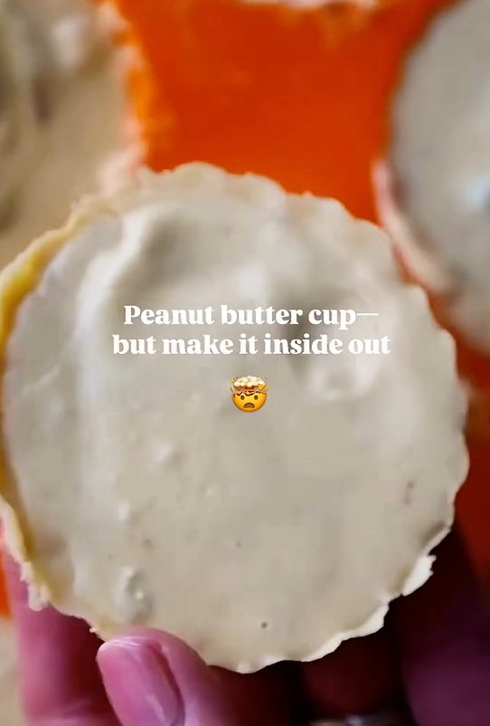 Inside-out peanut butter cups with white chocolate