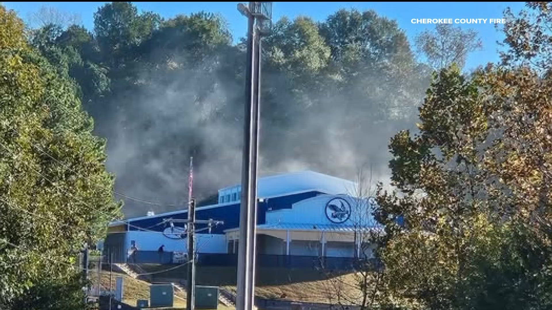 Fire at fieldhouse at Reinhardt University