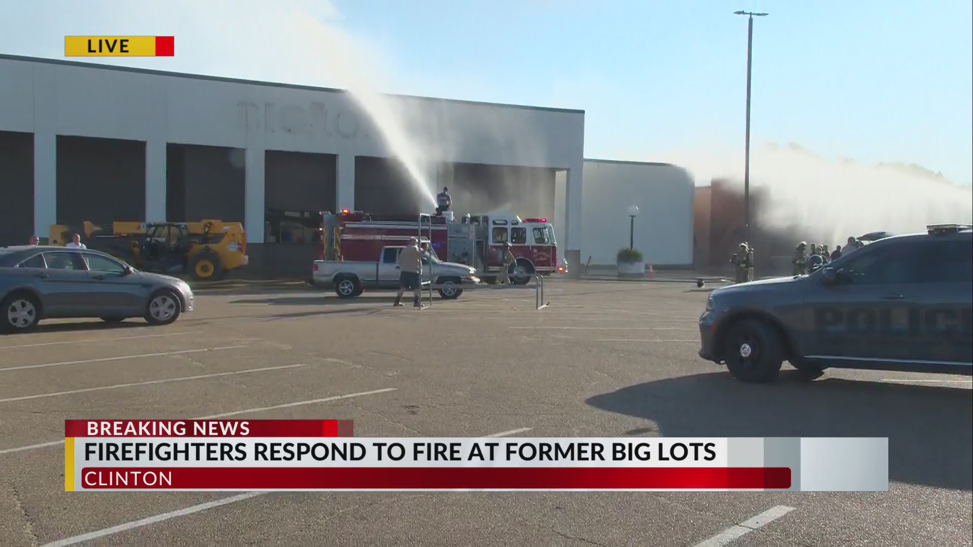 Clinton firefighters respond to fire at old Big Lots