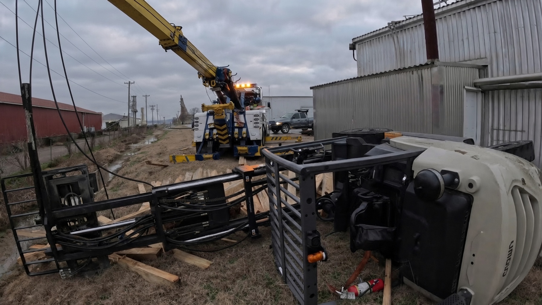 Plan A fails: forklift rollover recovery
