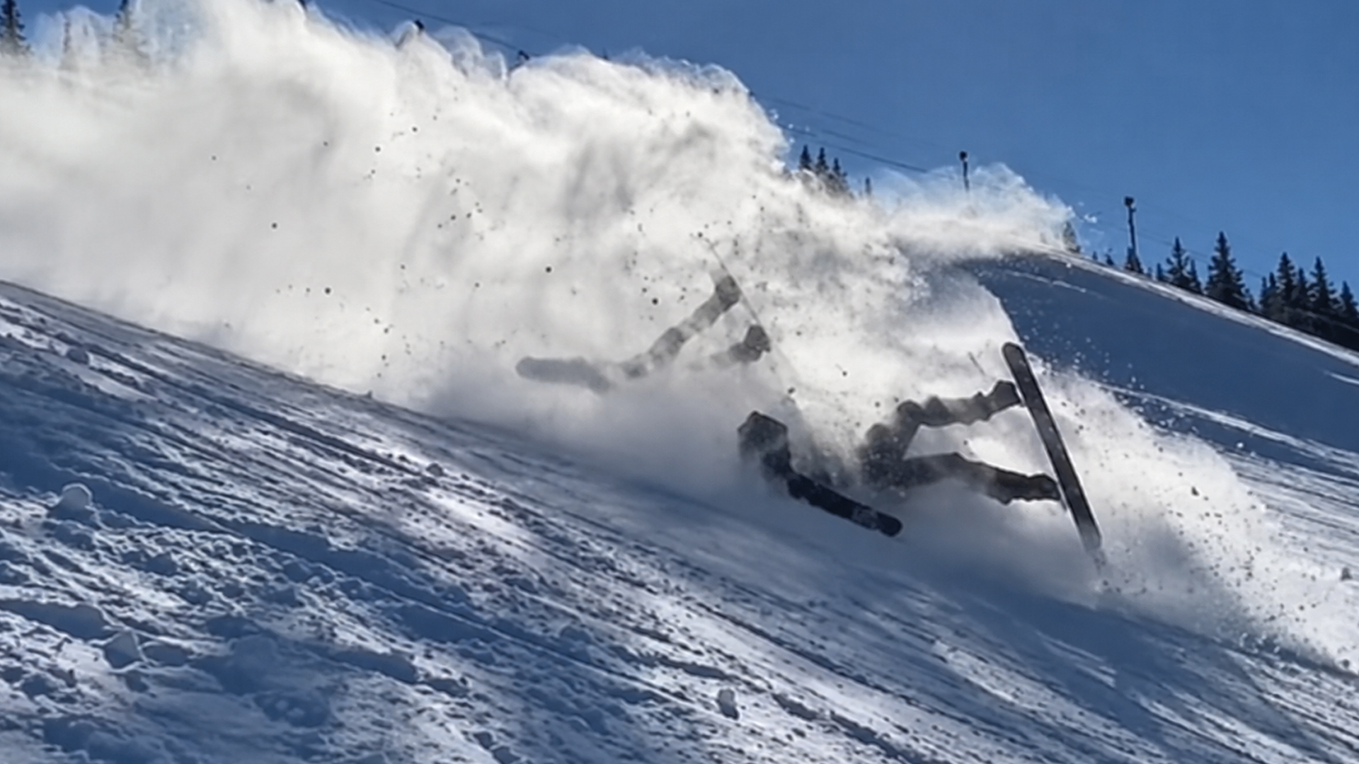 Funny snow crashes where people become human bowling balls
