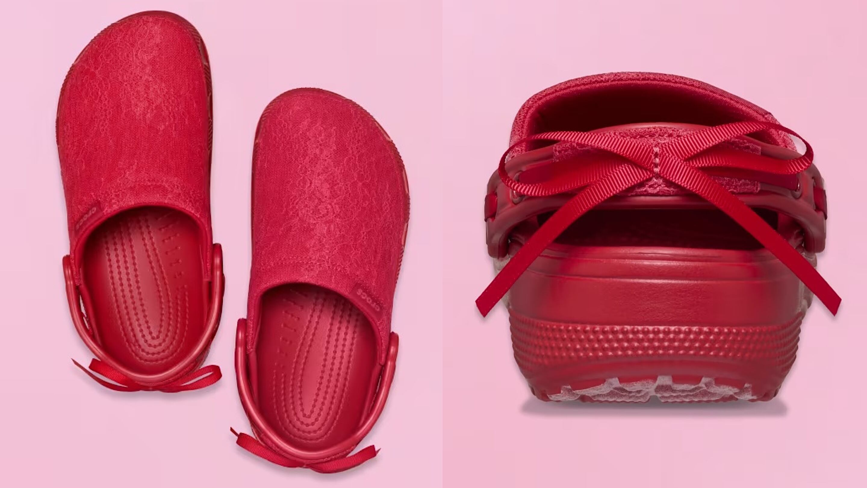 Crocs’ brand new lace clogs with ribbon bows are made for the holidays