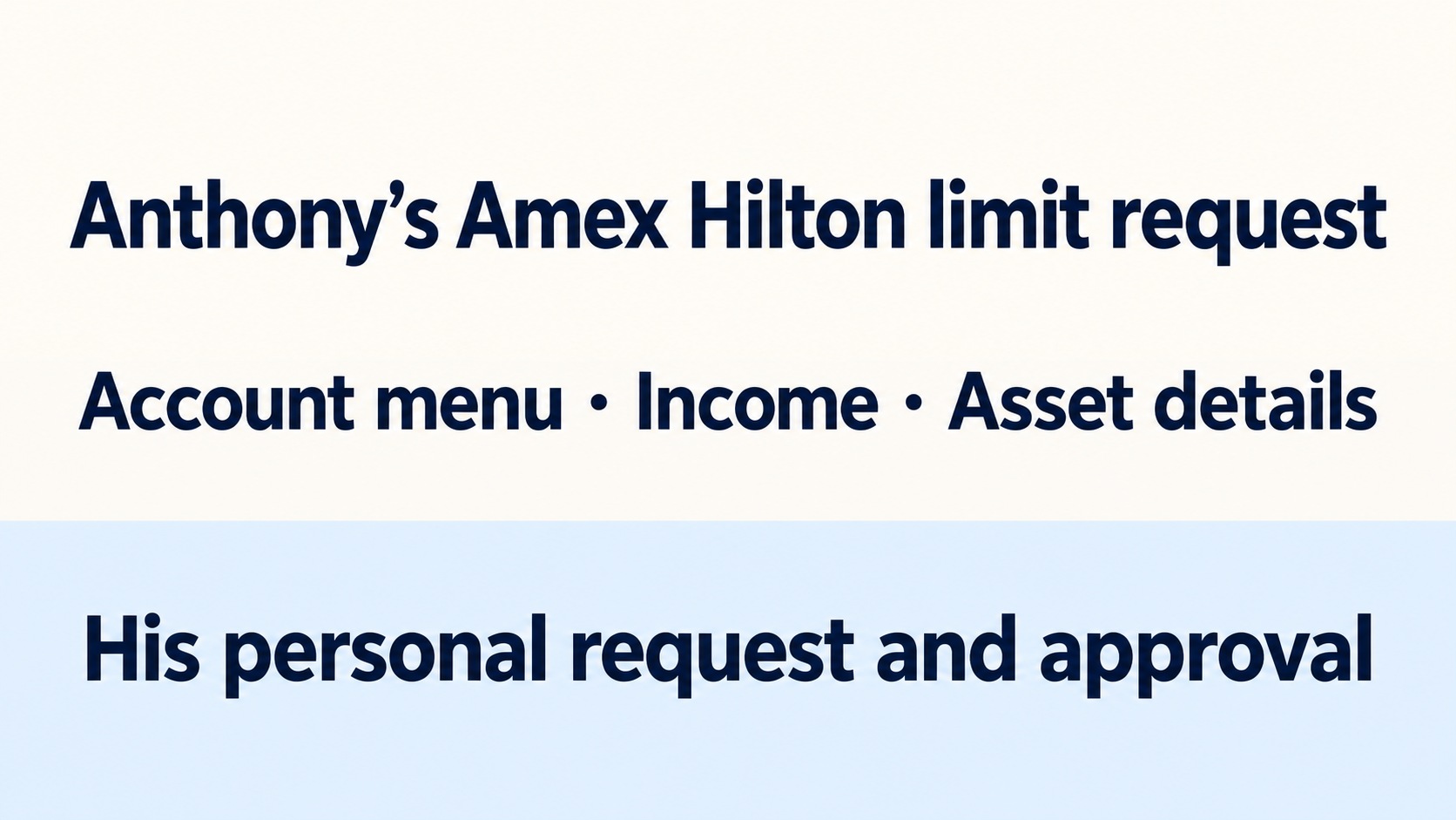 Amex credit-limit requests: Anthony’s Hilton card walkthrough