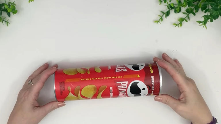 Dump the pricey vase: Upcycle an old Pringles can with a cute DIY