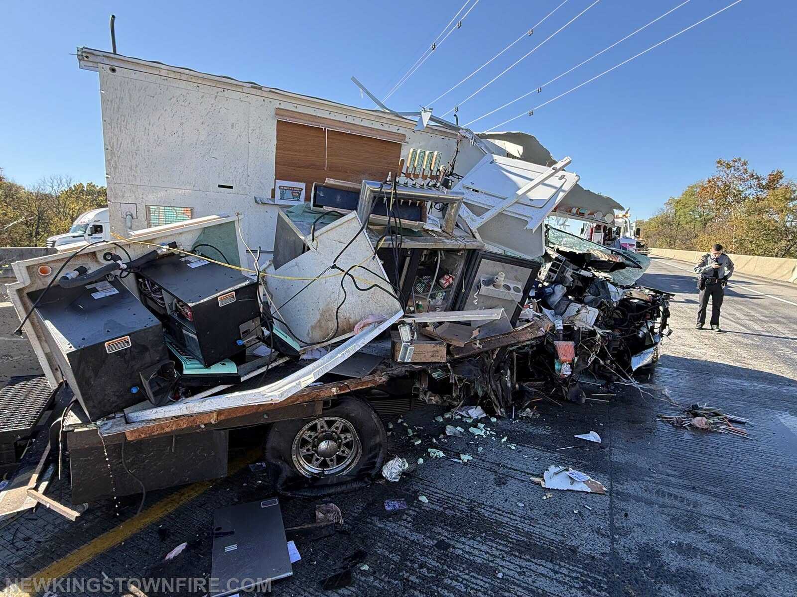 A miracle the driver was able to survive: Coffee truck destroyed in I ...