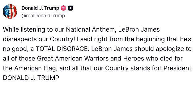 LeBron James trolls Donald Trump after president branded NBA icon a ...