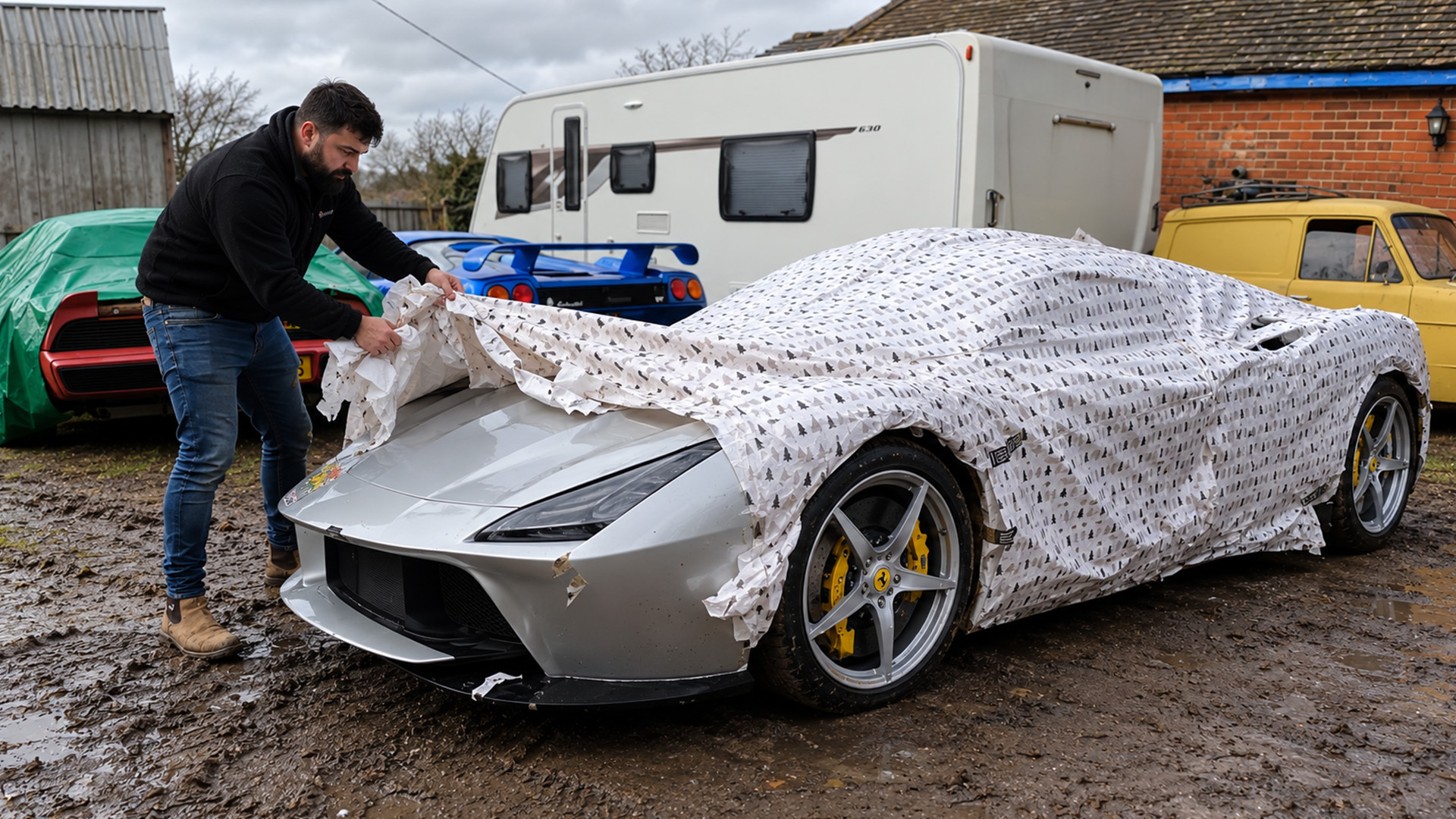 This free Ferrari lookalike is made of wood and fiberglass
