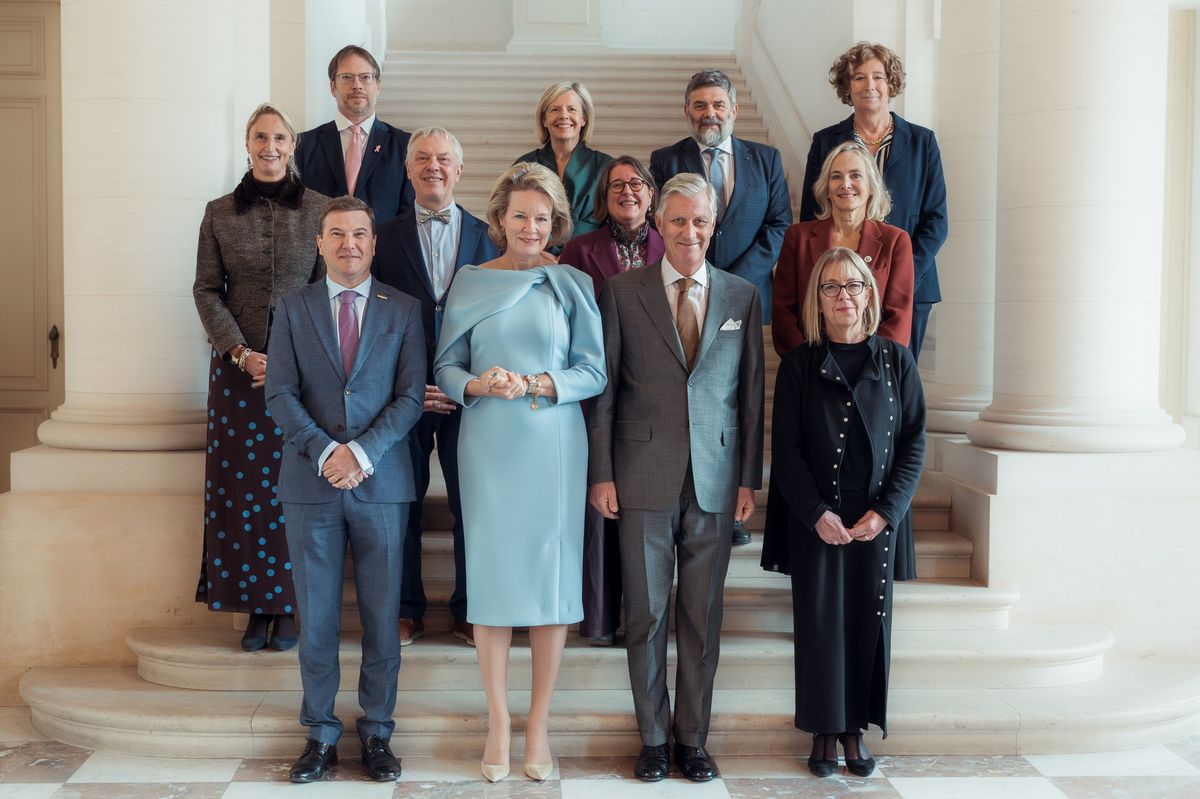 Queen Mathilde makes a statement in powder blue with an unexpected ...