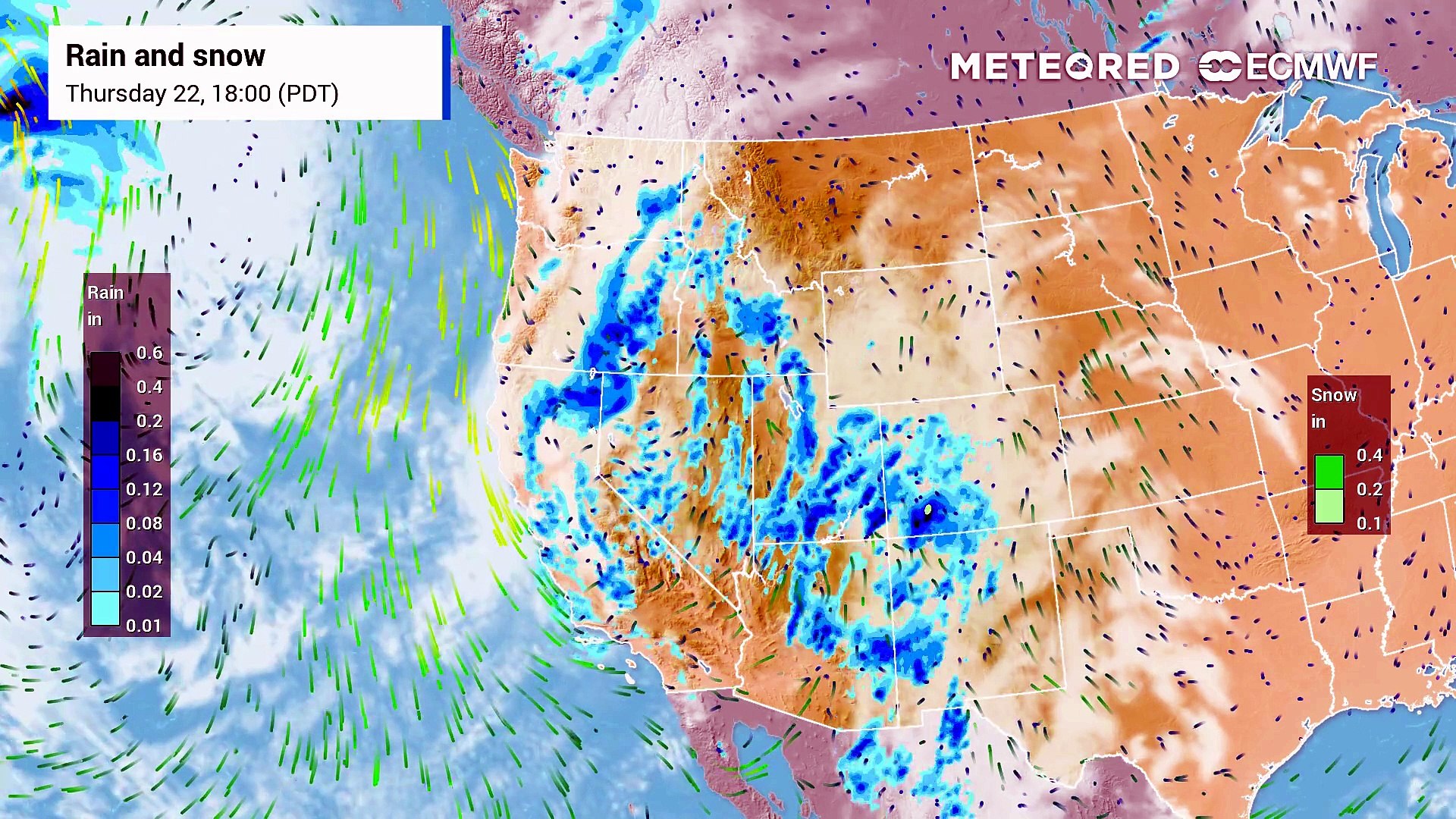 Rain and Snow in for the West