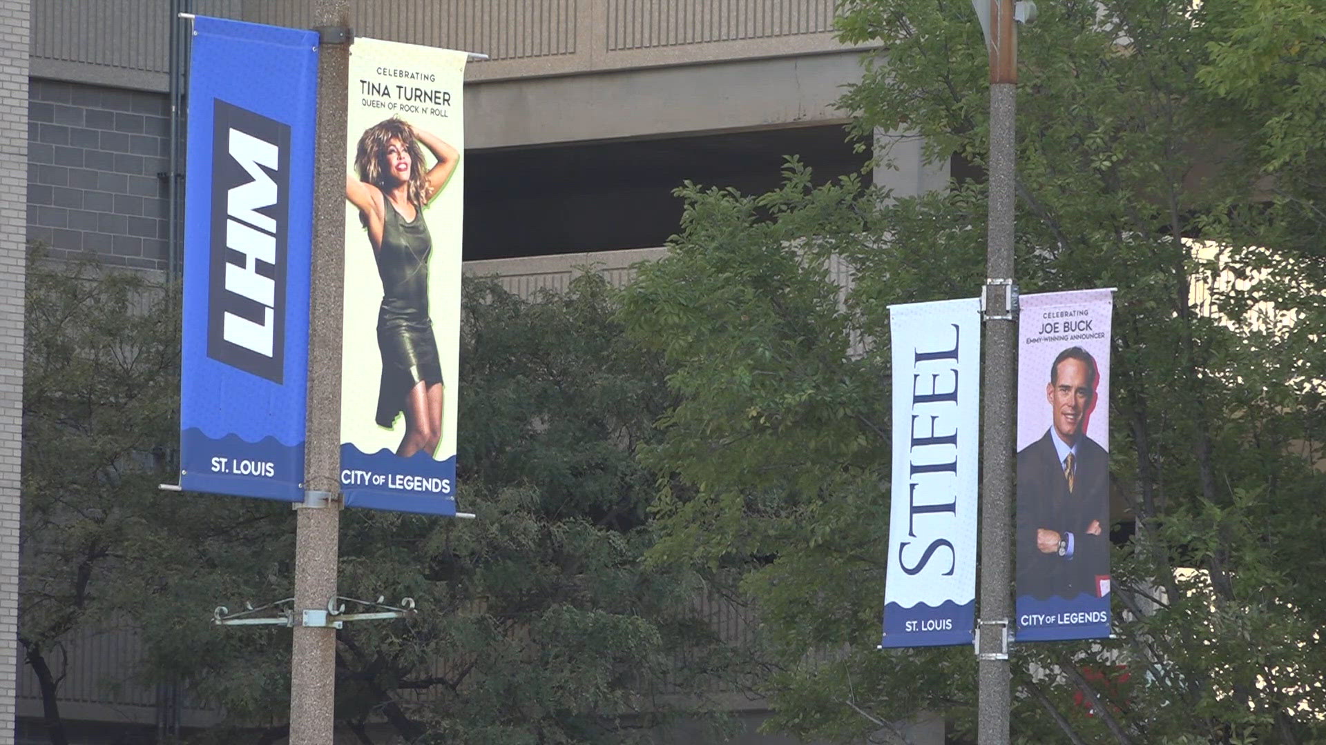 Banners honor St. Louis icons