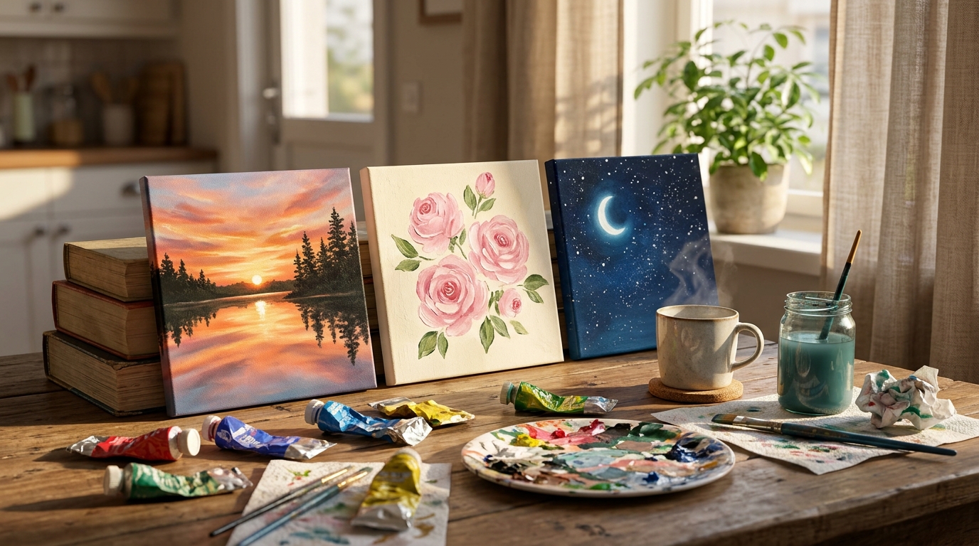 Easy canvas paintings: 17 ideas anyone can make tonight, even if you ...