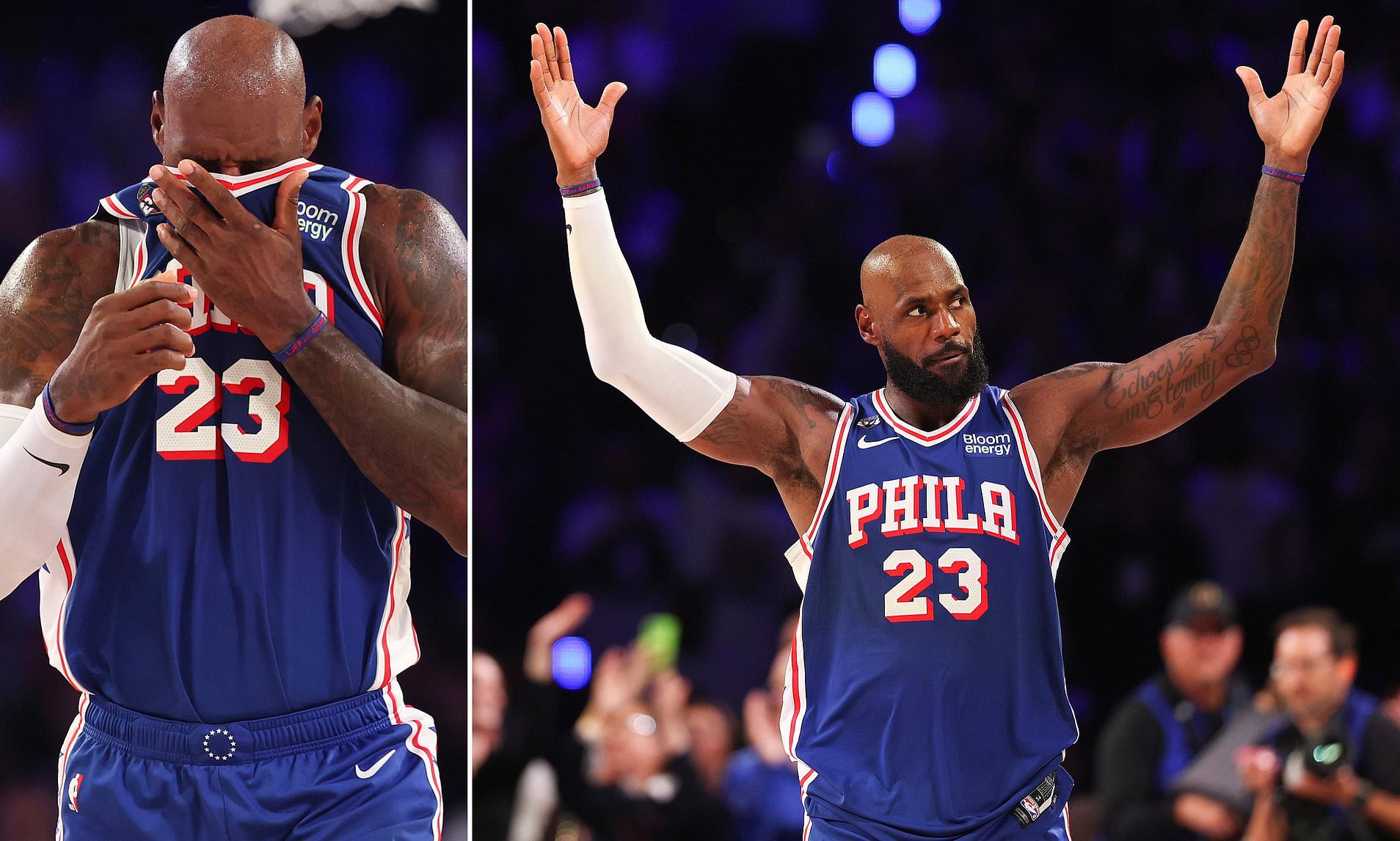 LeBron James' 76ers booed just minutes into the NBA legend's home debut before stunning comeback