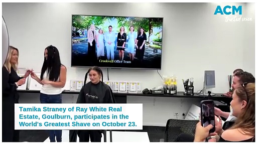 The world's greatest shave at Ray White Real Estate, Goulburn