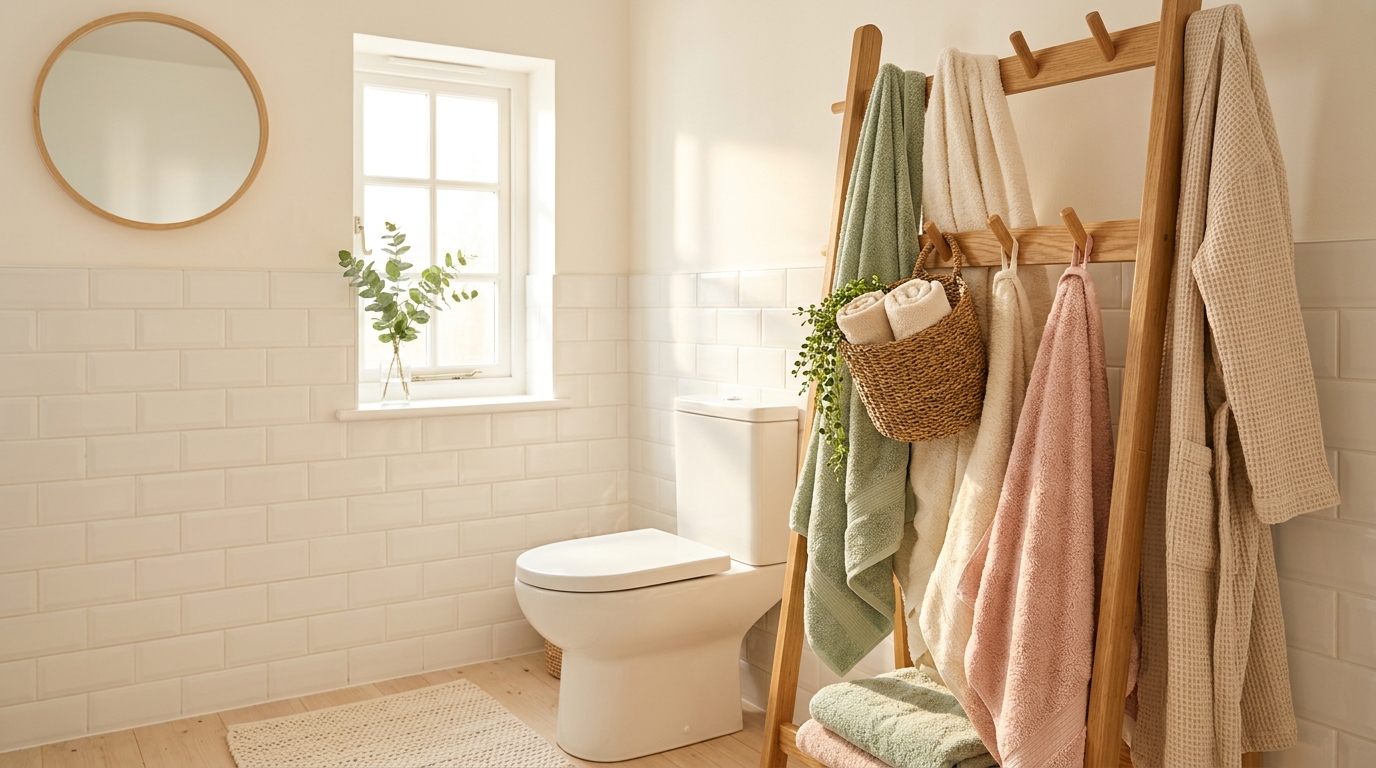 Bathroom storage hacks: 15 renter friendly ideas (the coat rack trick ...