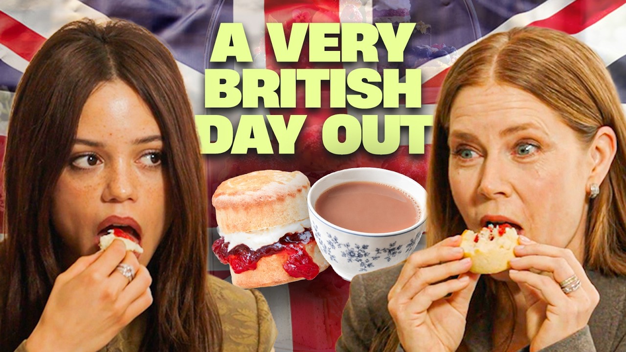 Jenna Ortega and Amy Adams try British food and talk 'Klara and the Sun ...
