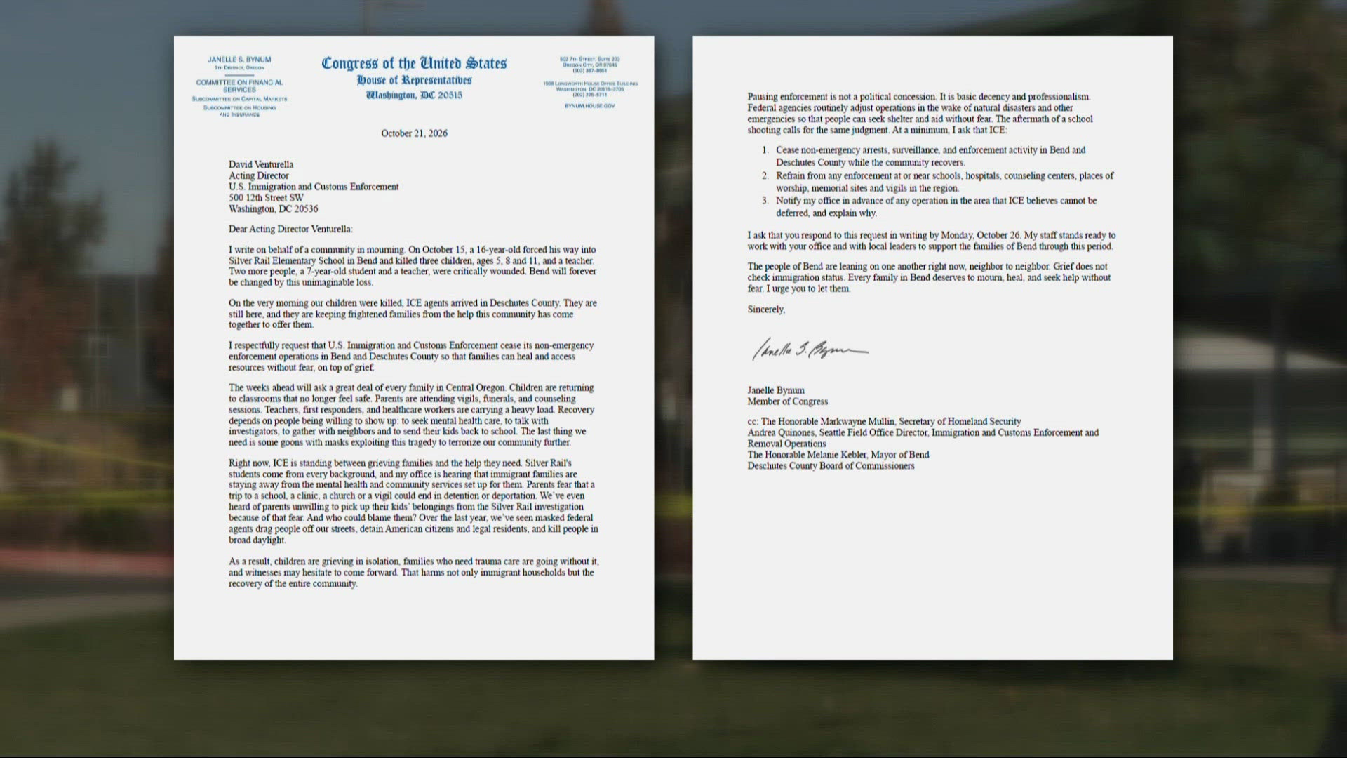 Oregon Rep. Janelle Bynum urges ICE to pause non-emergency operations ...