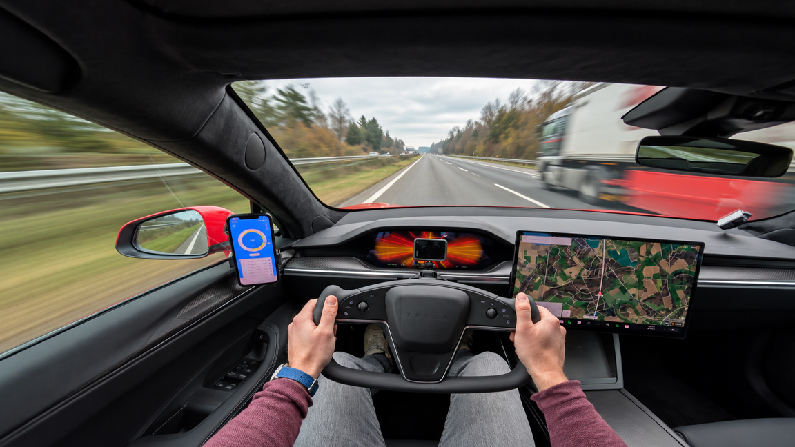 Tesla Model S Plaid full throttle on the Autobahn with no speed limit