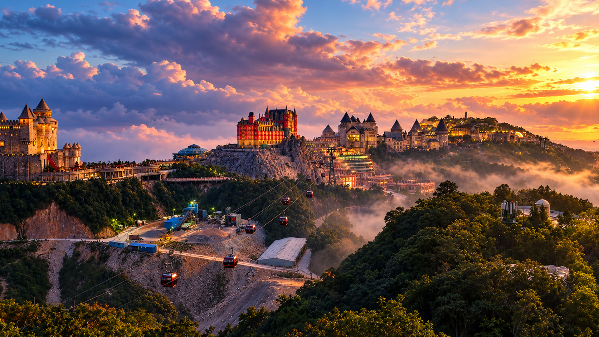 Is this a European village above Vietnam's clouds?