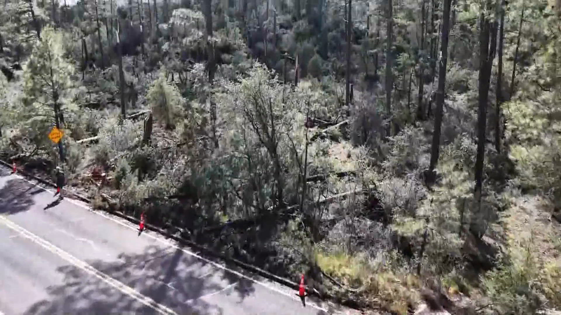 Suspected tornado damage southeast of Prescott