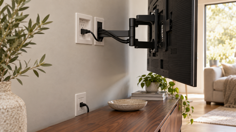 How to hide cords behind a wall mounted TV