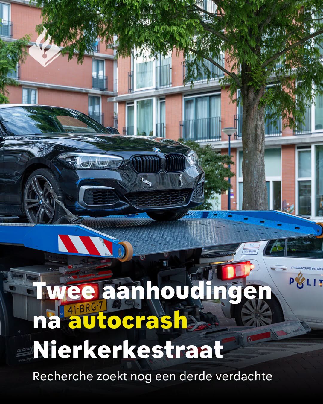 Twee mannen vast na crash BMW vol explosieven in Amsterdam-Osdorp