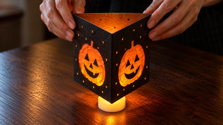 How to make Halloween paper lanterns for a cozy, spooky glow