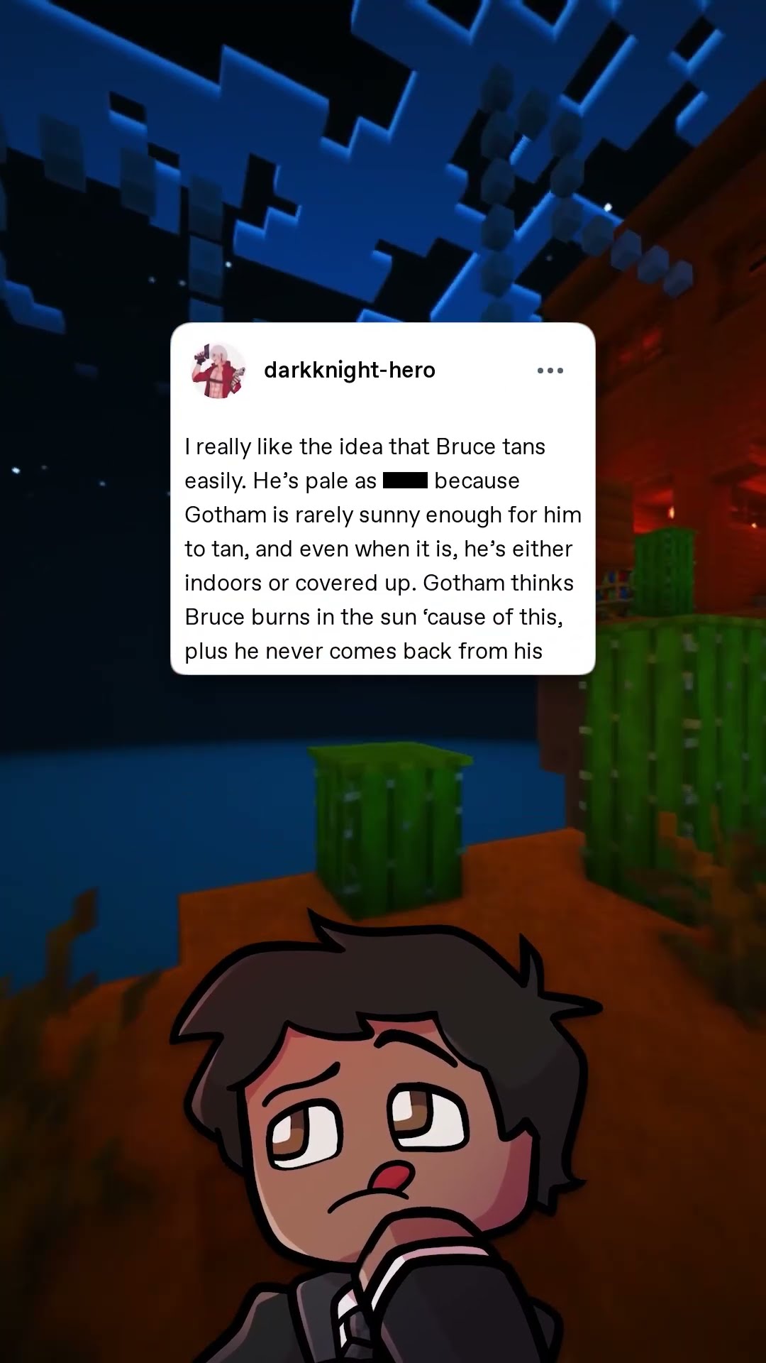 Bruce tans easily