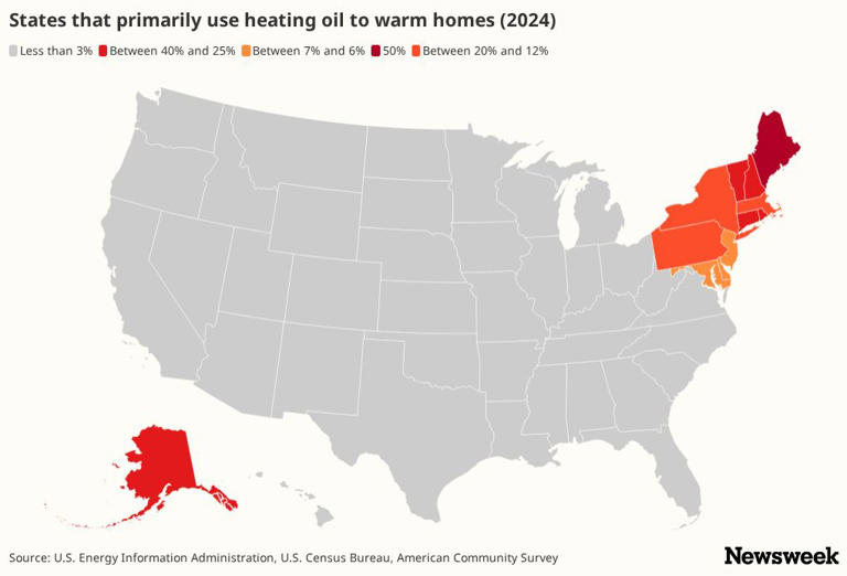 Map reveals states that could face worst heating bills this winter