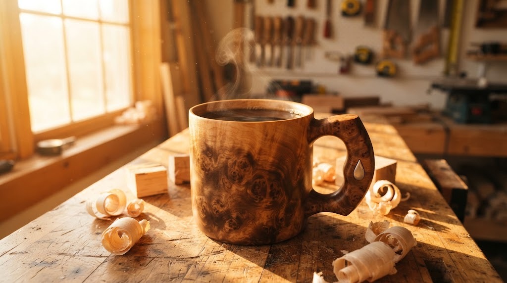 Wooden coffee mug: 14 steps behind the apple log cup 74 million people ...