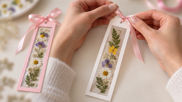 How to make pressed flower bookmarks