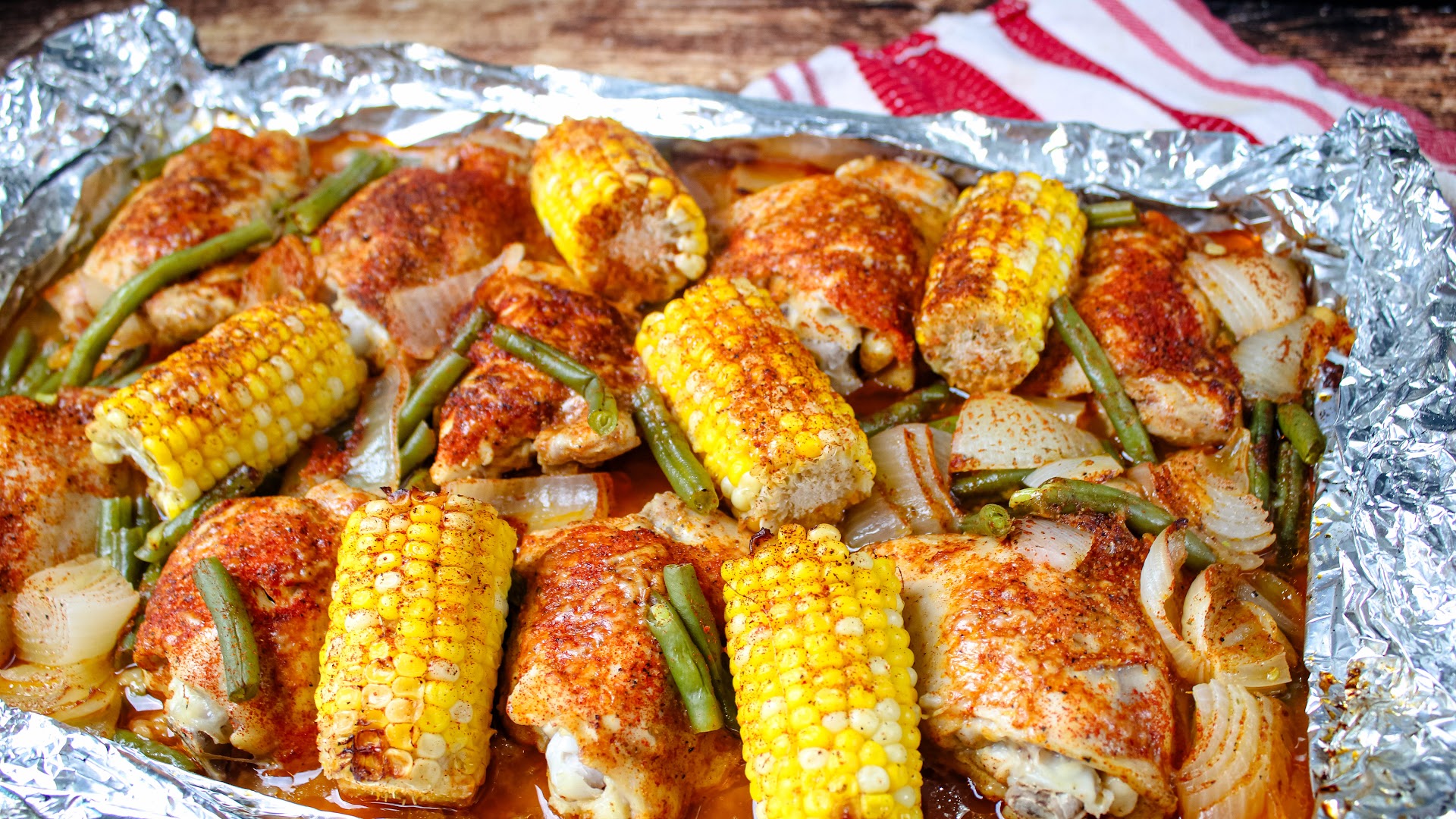 This chicken and vegetable dinner is a super easy foil packet meal