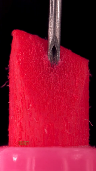 Needle vs. marker in a destruction experiment
