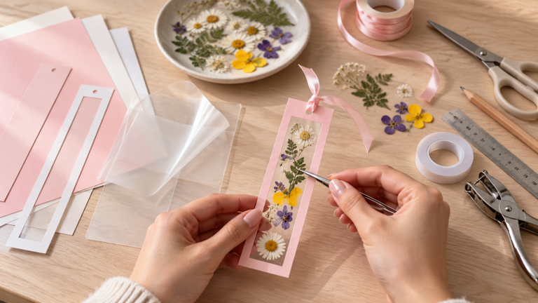 How to make pressed flower bookmarks
