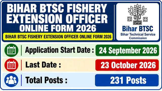 Bihar BTSC fishery extension officer recruitment 2026: Apply for 787 ...