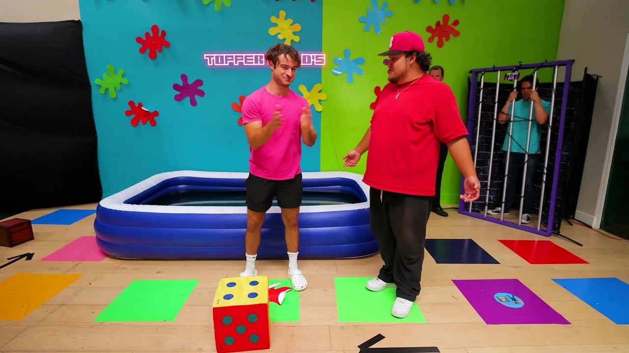 A board game challenge turned one contestant into a human pancake