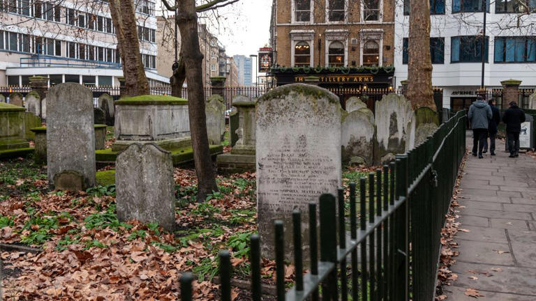 Bunhill Fields is a graveyard near Old Street station, the resting place of writer William Blake. - Mark Spowart/Moment Unreleased RF/Getty Images