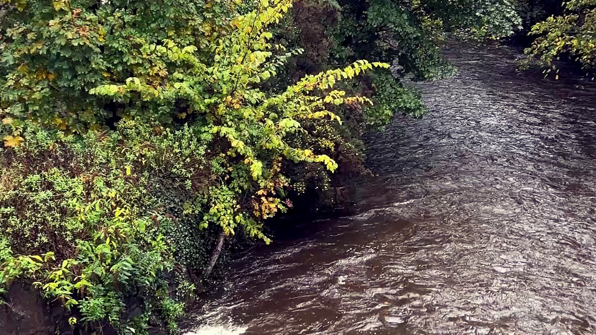 The scene at Pulrose Bridge during Storm Austen
