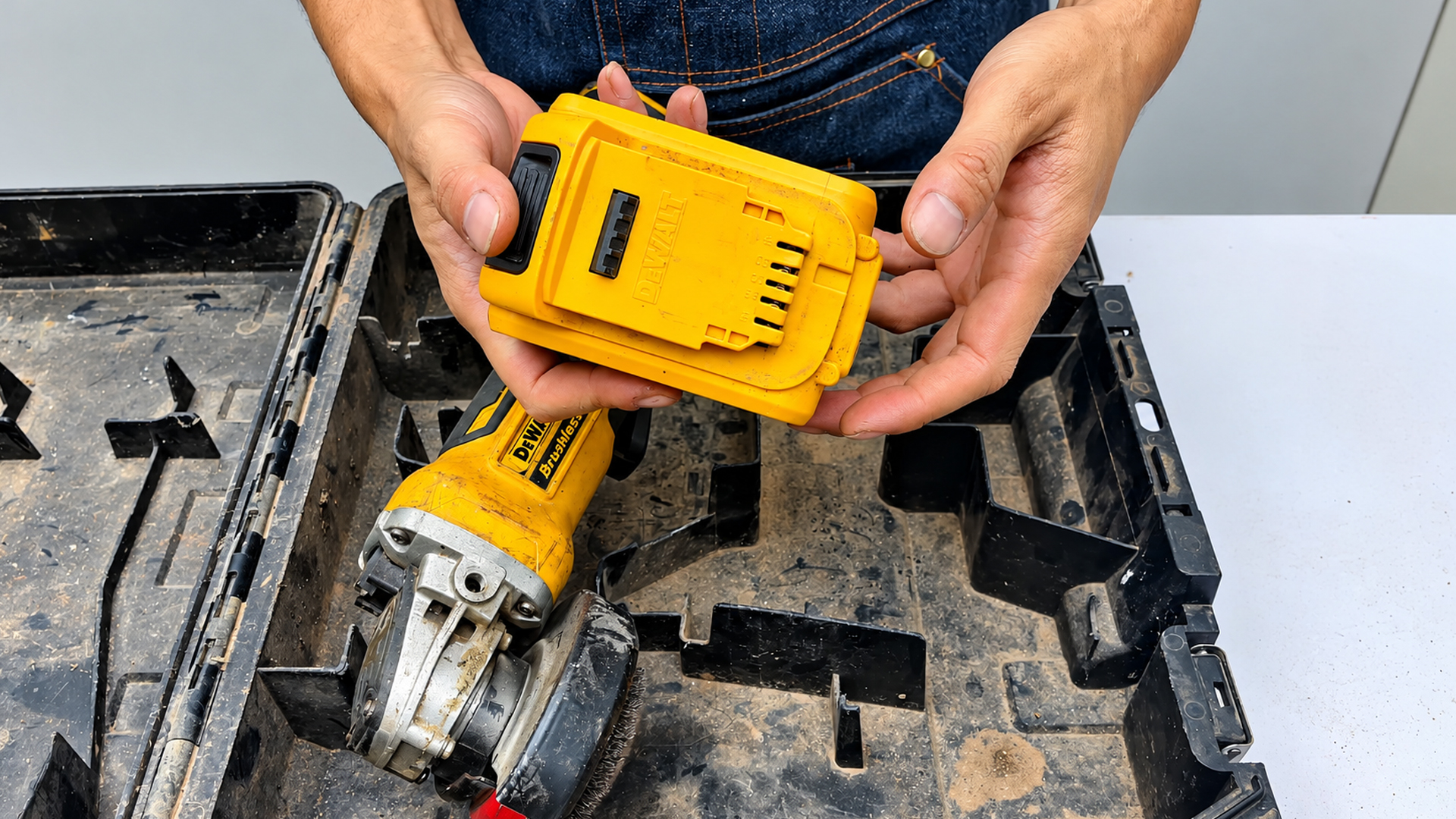 Cleaning oxidized drill battery contacts for a better connection