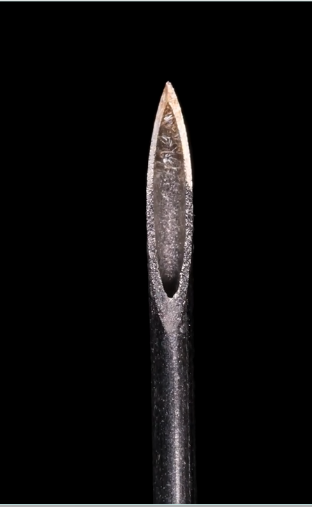 Syringe needle destruction in slow motion