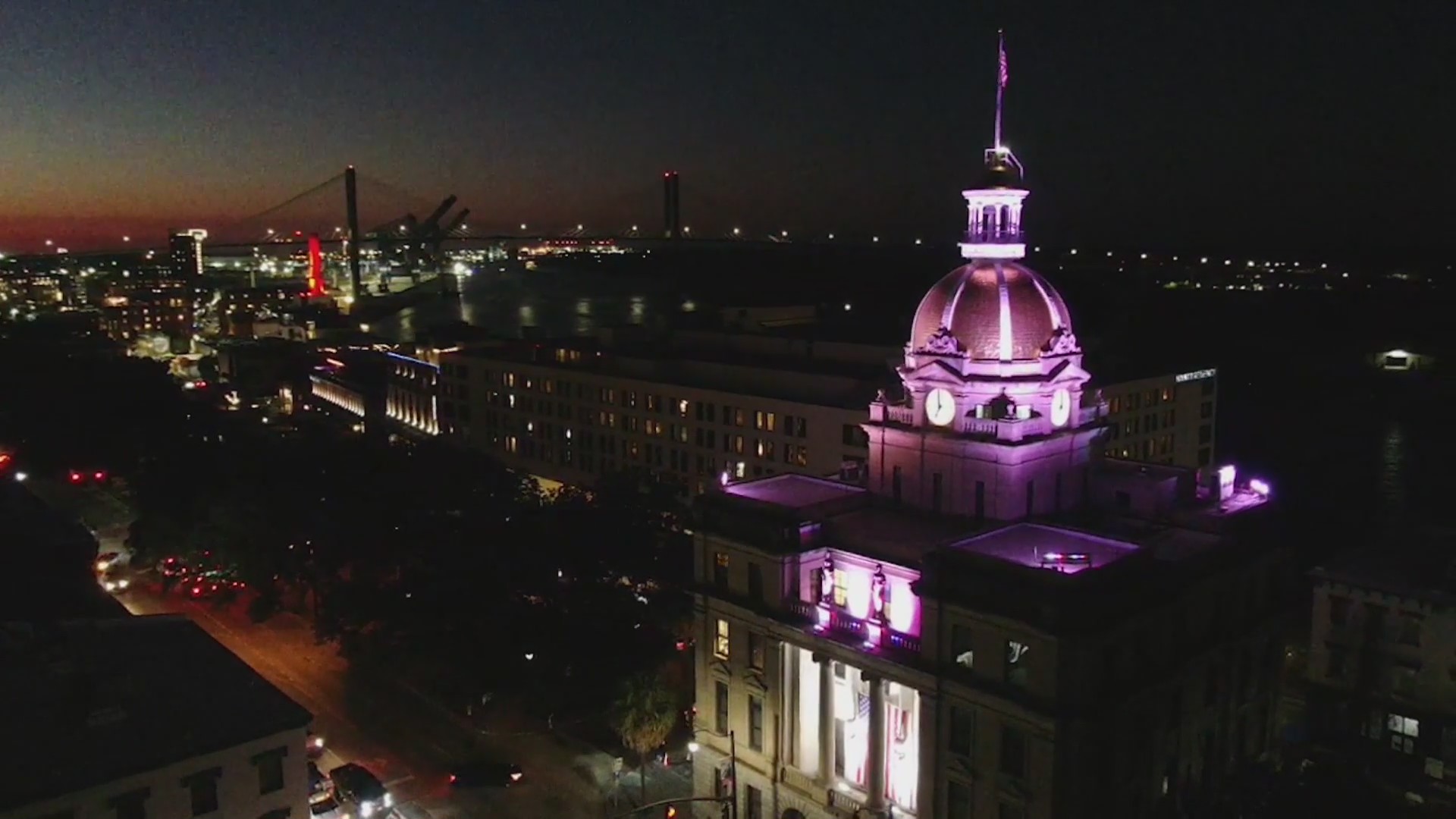 Savannah's City Hall turns pink for breast cancer awareness