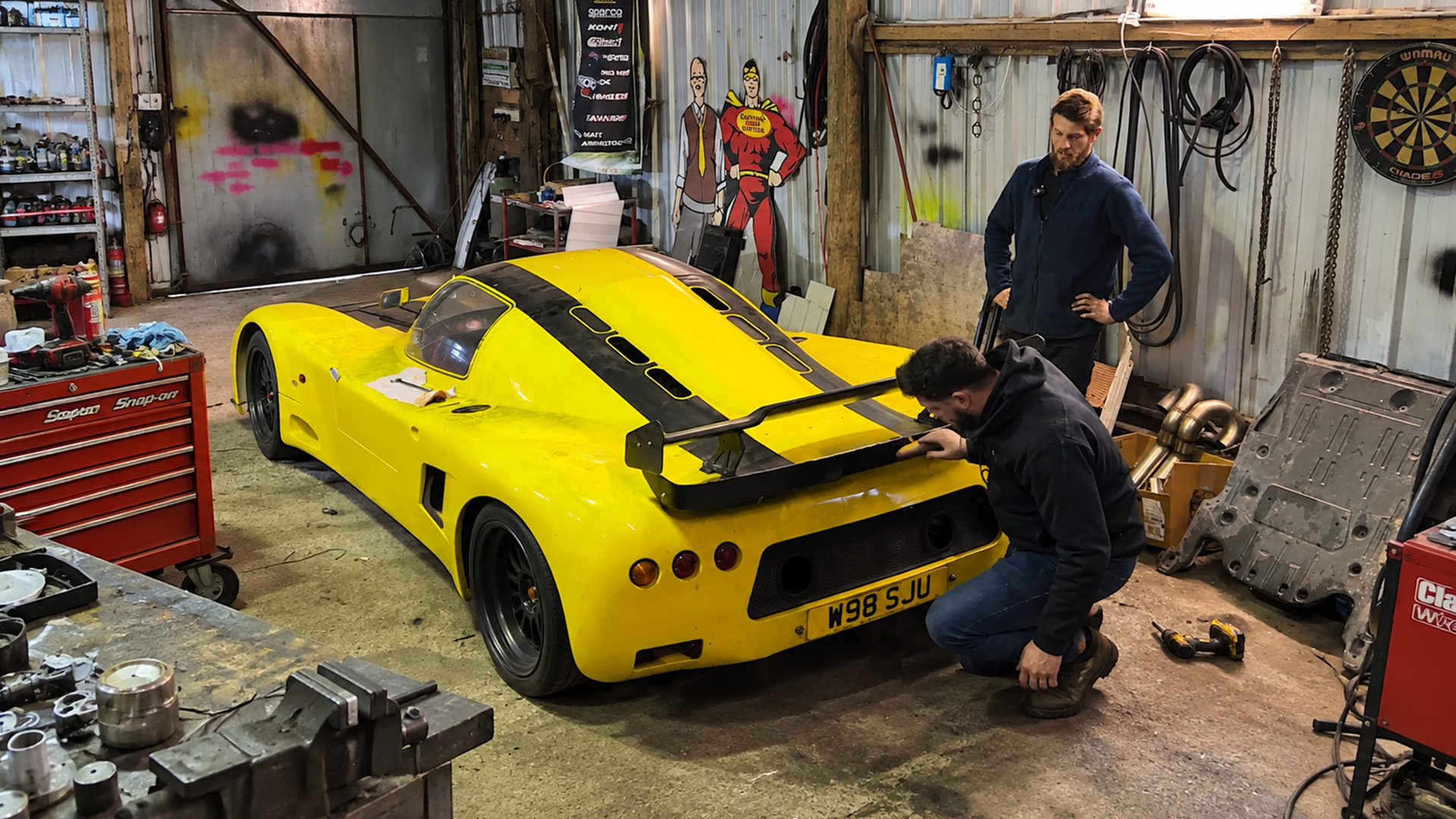 A wrecked supercar starts taking shape after major repairs